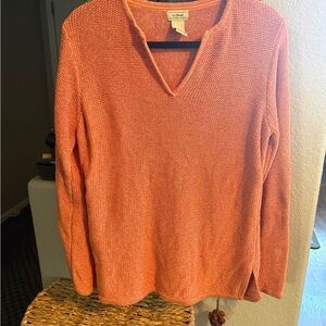 Vintage L.L.Bean Coral V-Neck Sweater